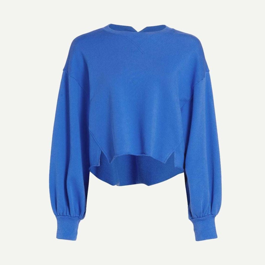 Womens * | Frame Denim Easy Shirttail Sweatshirt In Jet Stream Womens