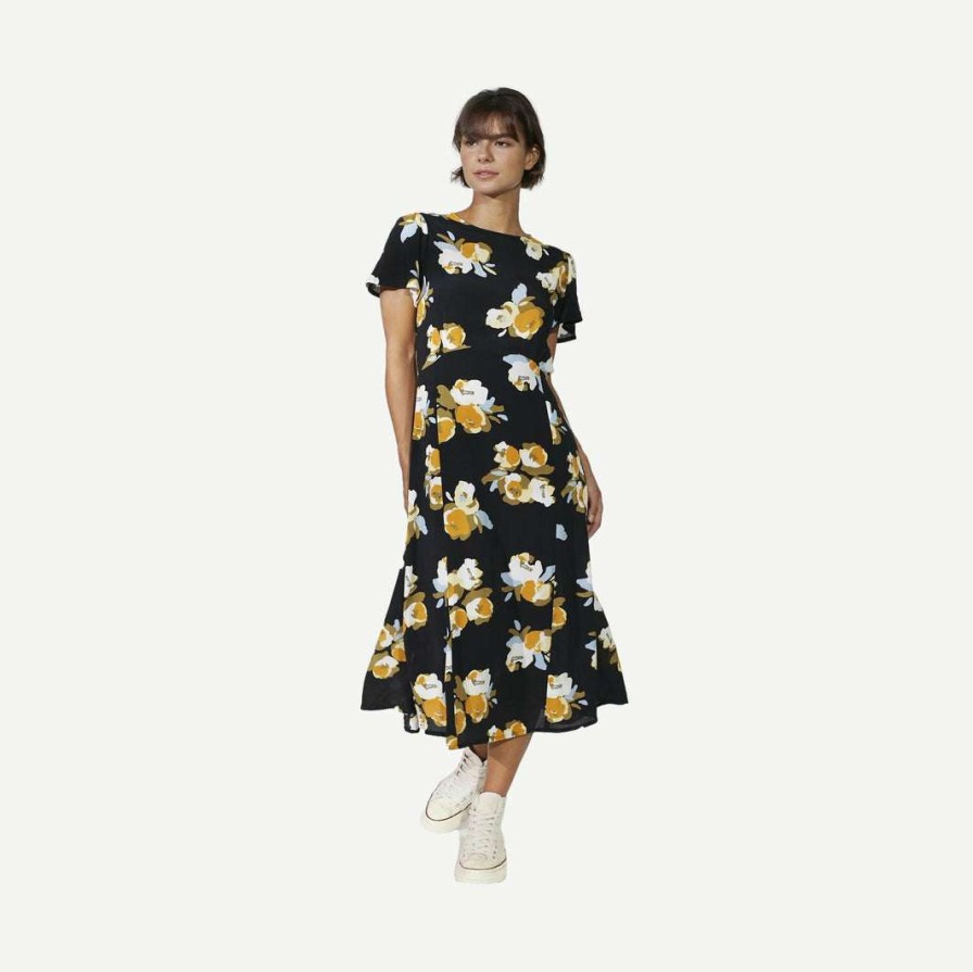 Womens * | Rue Stiic Carter Split Dress In Marigold Floral