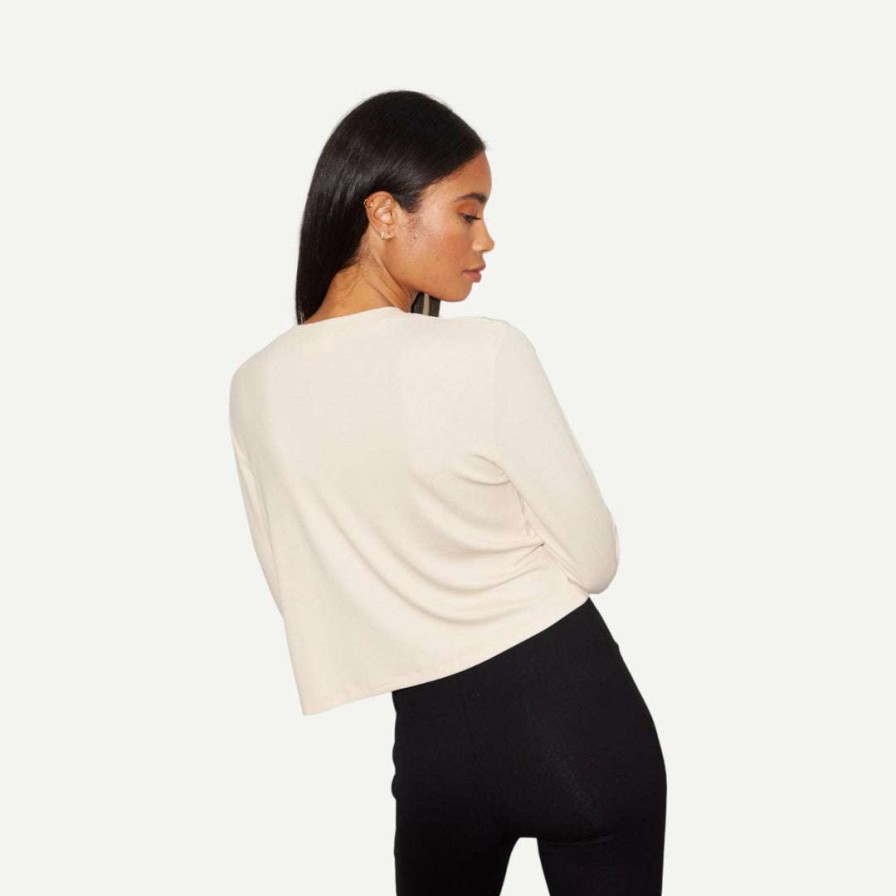 Tee & Tanks * | Lna Ribbed Long Sleeve Tee Nude