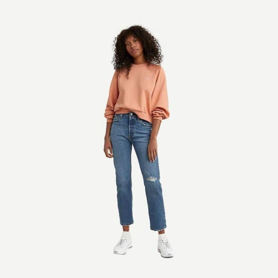 Womens * | Levi'S 501 Original Crop Jeans Salsa Middle