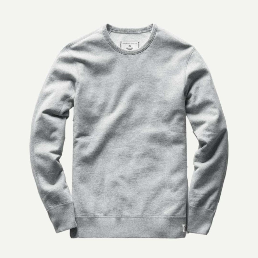 Mens * | Reigning Champ Knit Lightweight Terry Crewneck In Heather Grey Mens