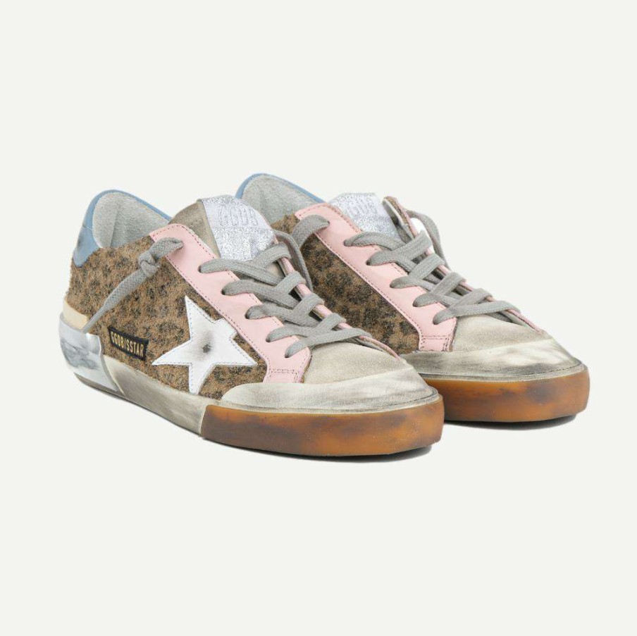 Womens * | Golden Goose Super Star Penstar Suede Toe Maculated Print