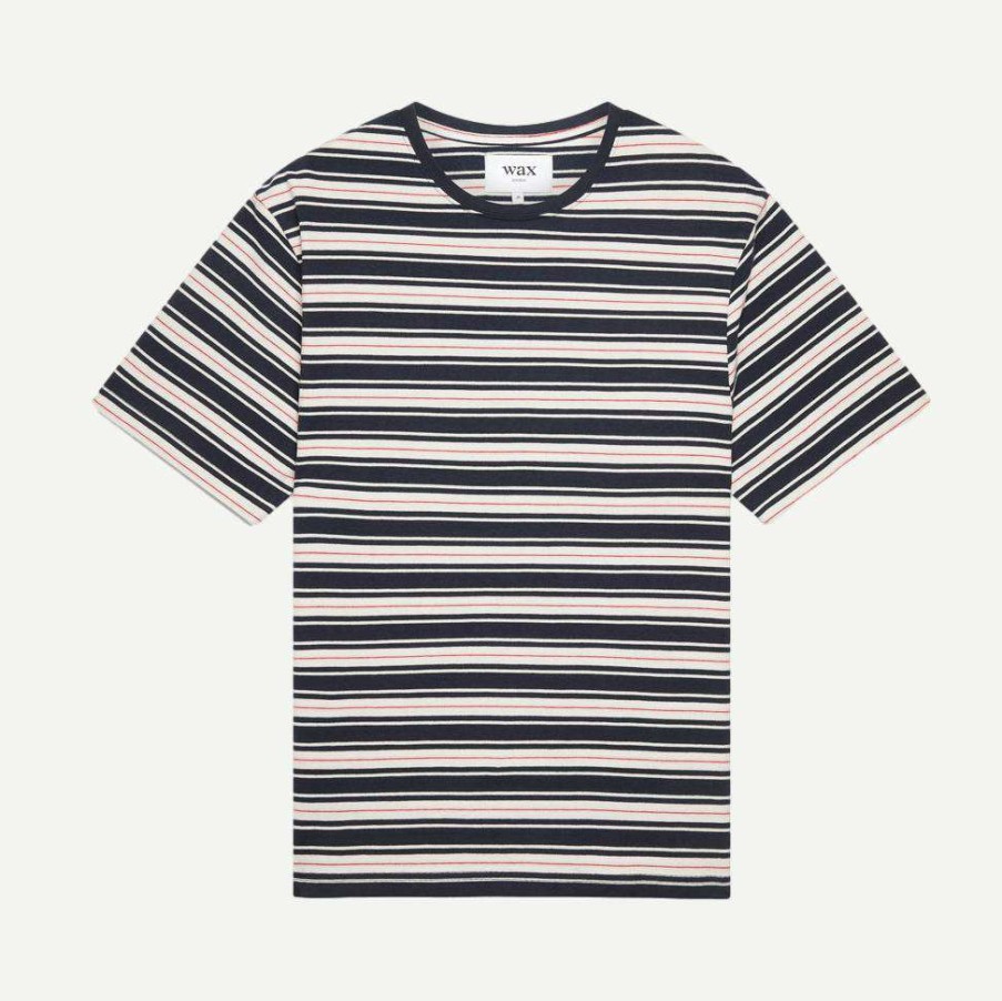 Tees * | Wax London Dean Tee Trail Stripe Navy