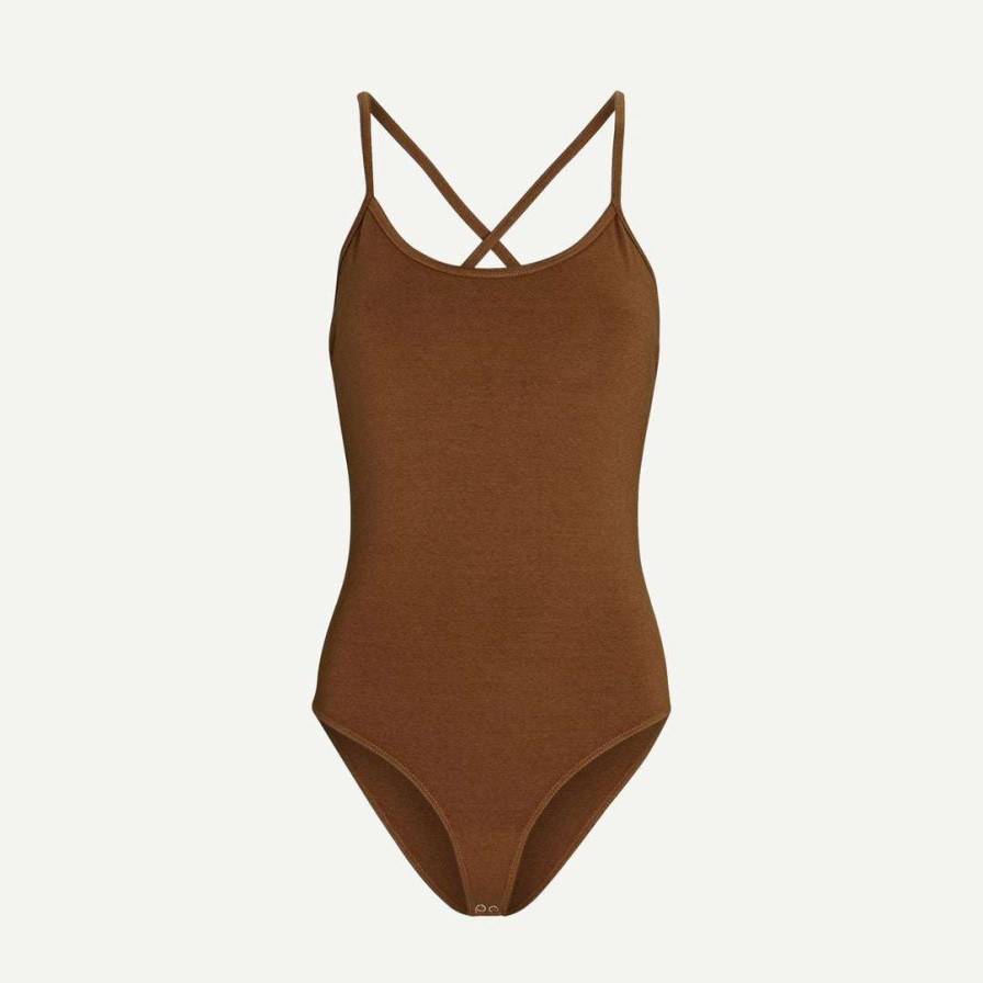 Tee & Tanks * | Agolde Dhalia Scoop Bodysuit In Caramel Womens