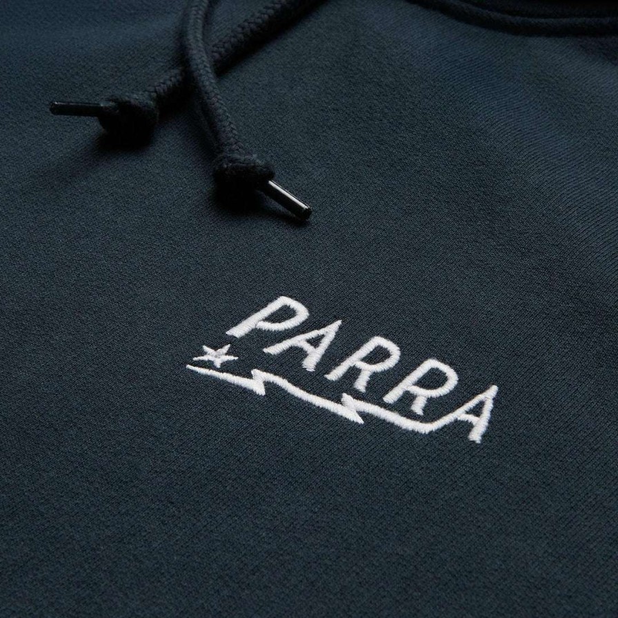 Mens * | By Parra Lightning Logo Hooded Sweatshirt Navy Blue Mens