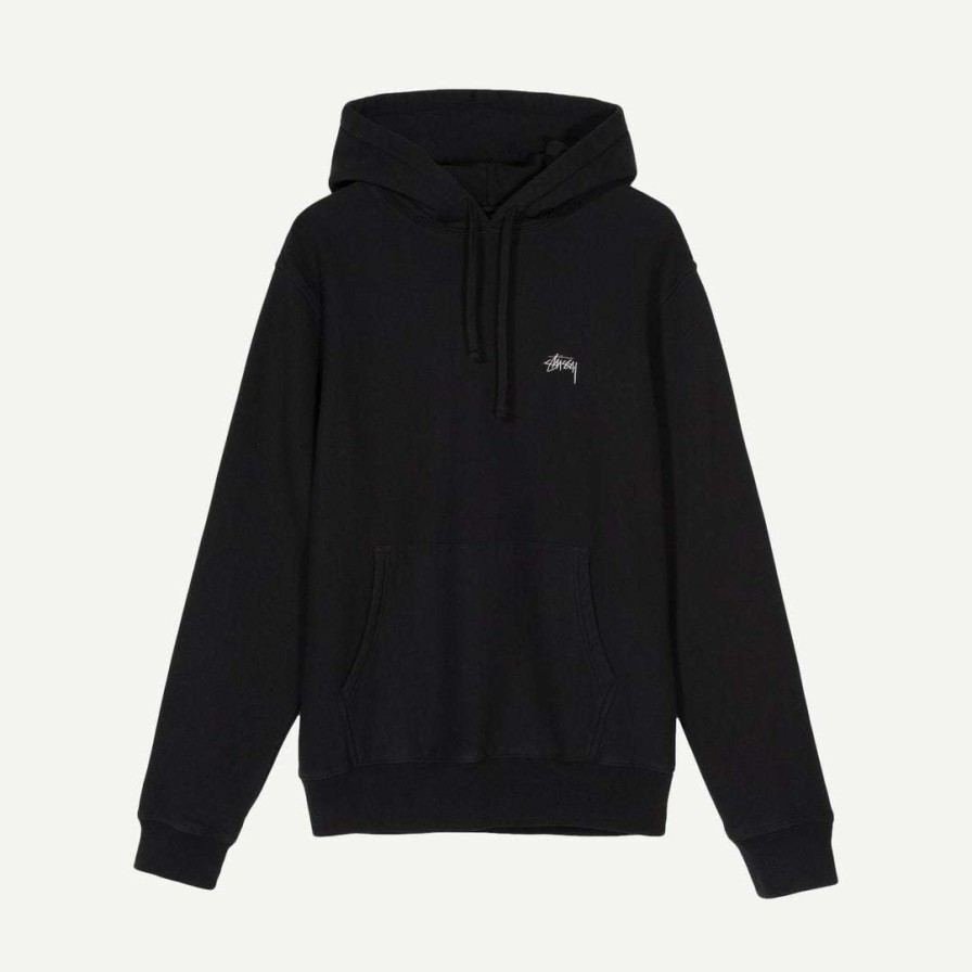 Mens * | Stussy Stock Logo Hoodie Black Mens