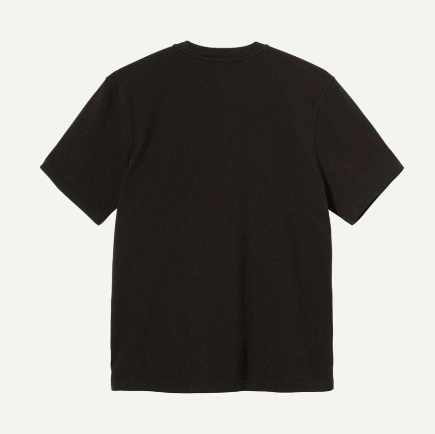 Tees * | Stussy Stock Logo Ss Crew Black Mens