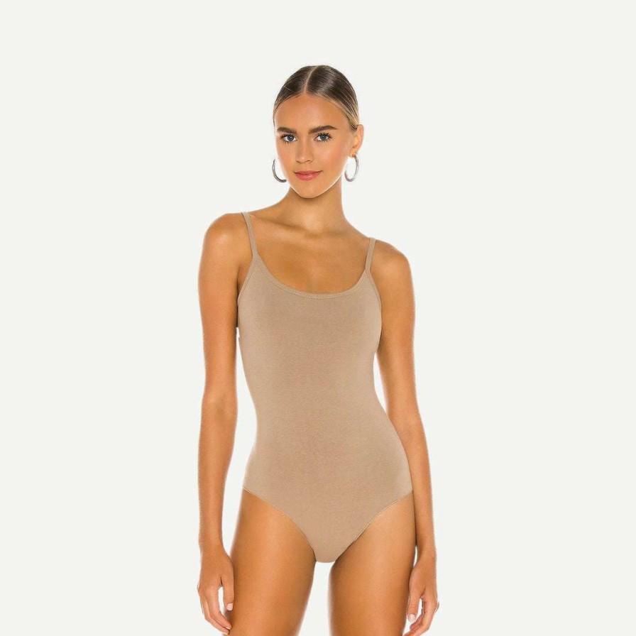 Tee & Tanks * | Lna Essential Scoop Tank Bodysuit Nude