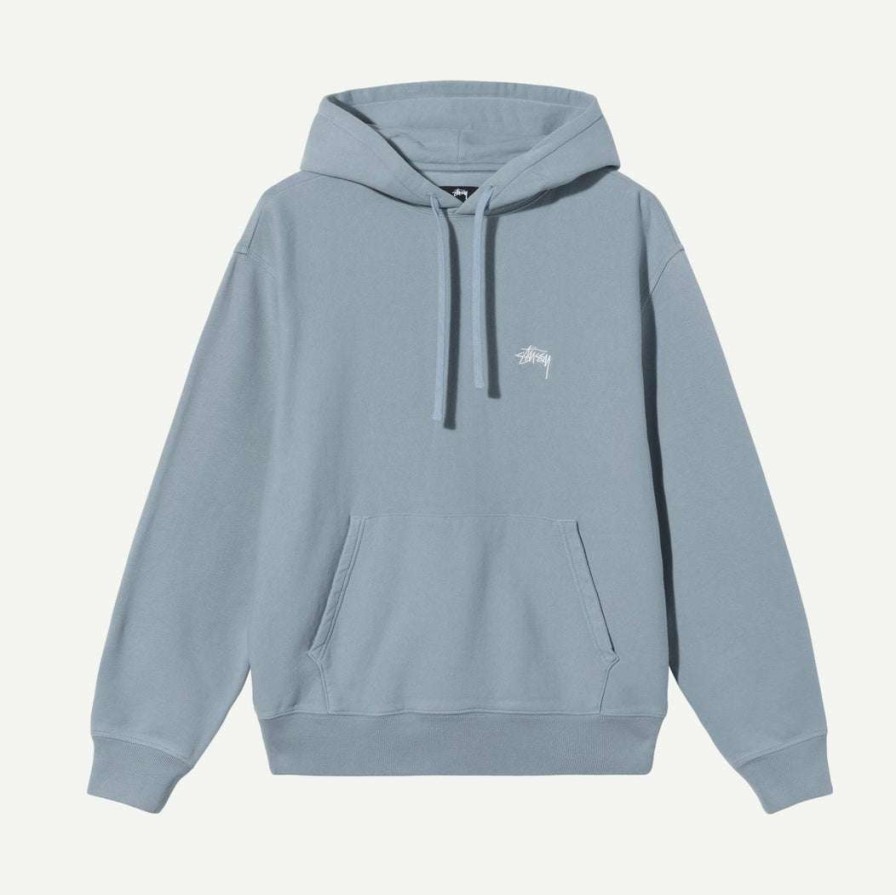 Mens * | Stussy Stock Logo Hoodie Slate