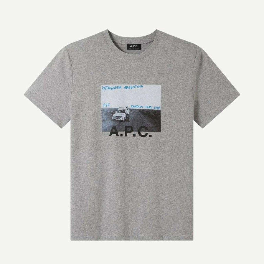 Tees * | A.P.C. Mens T-Shirt Gauthier In Heathered Light Grey