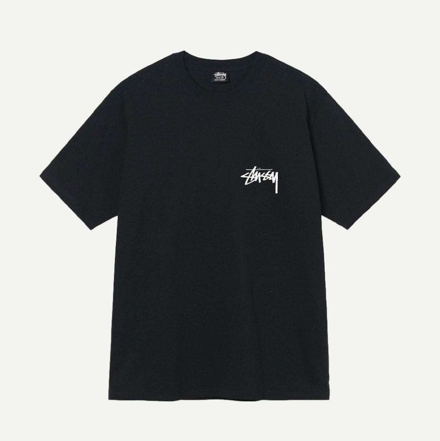 Tees * | Stussy Fuzzy Dice Tee Black Mens