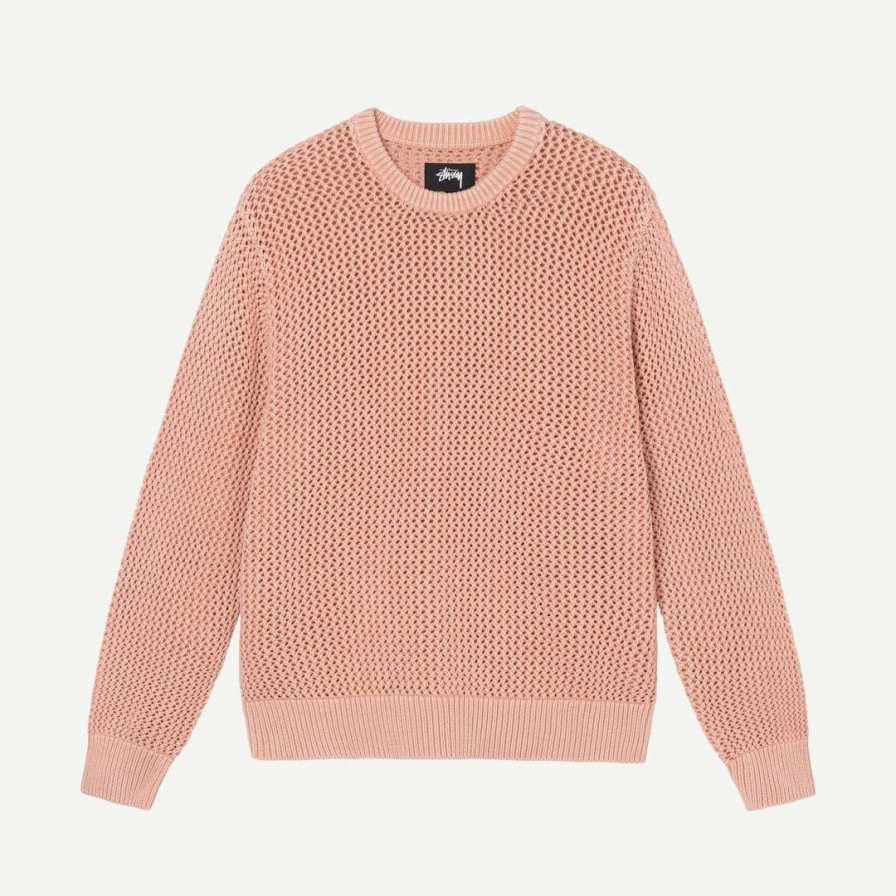 Mens * | Stussy Pigment Dyed Loose Gauge Sweater Peach