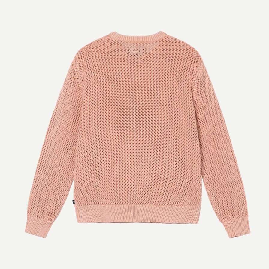 Mens * | Stussy Pigment Dyed Loose Gauge Sweater Peach