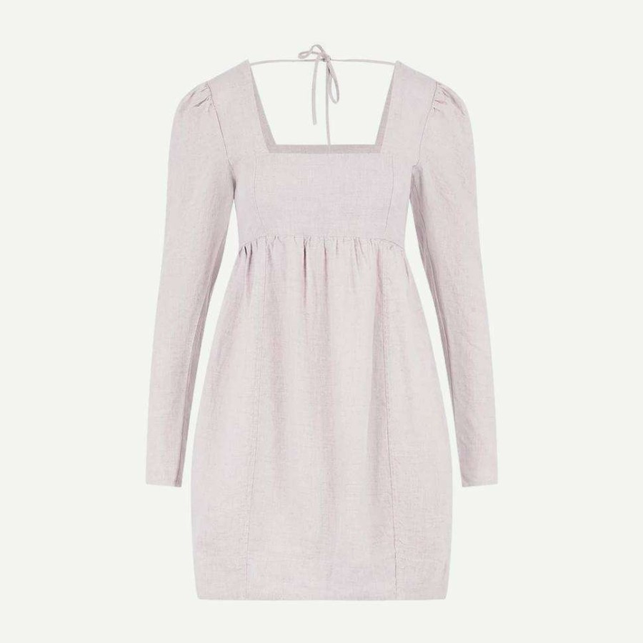 Womens * | Ganni Hemp Mini Dress Bright Lilac Womens