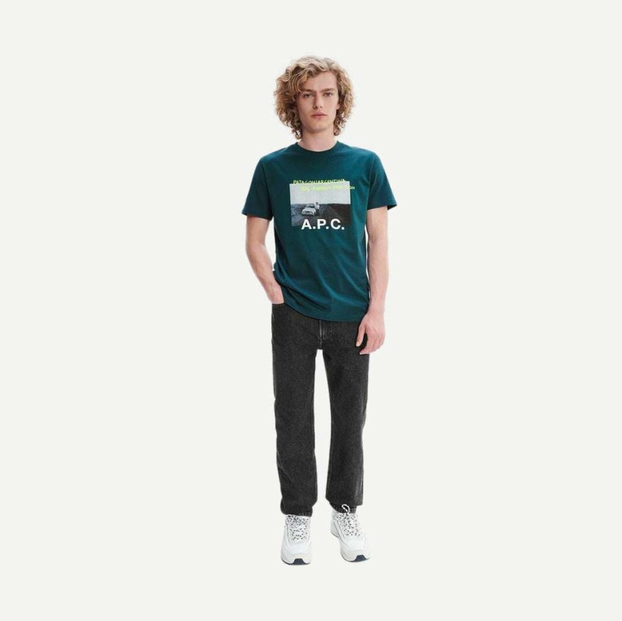 Tees * | A.P.C. Mens T-Shirt Stanley In Green