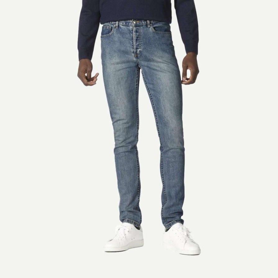 Mens * | A.P.C. Petit New Standard In Stonewashed Indigo