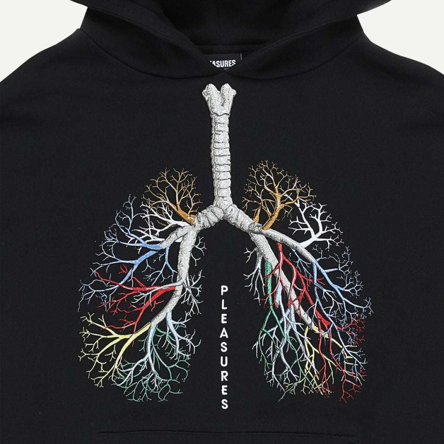 Mens * | Pleasures Black Breathe Hoodie Mens