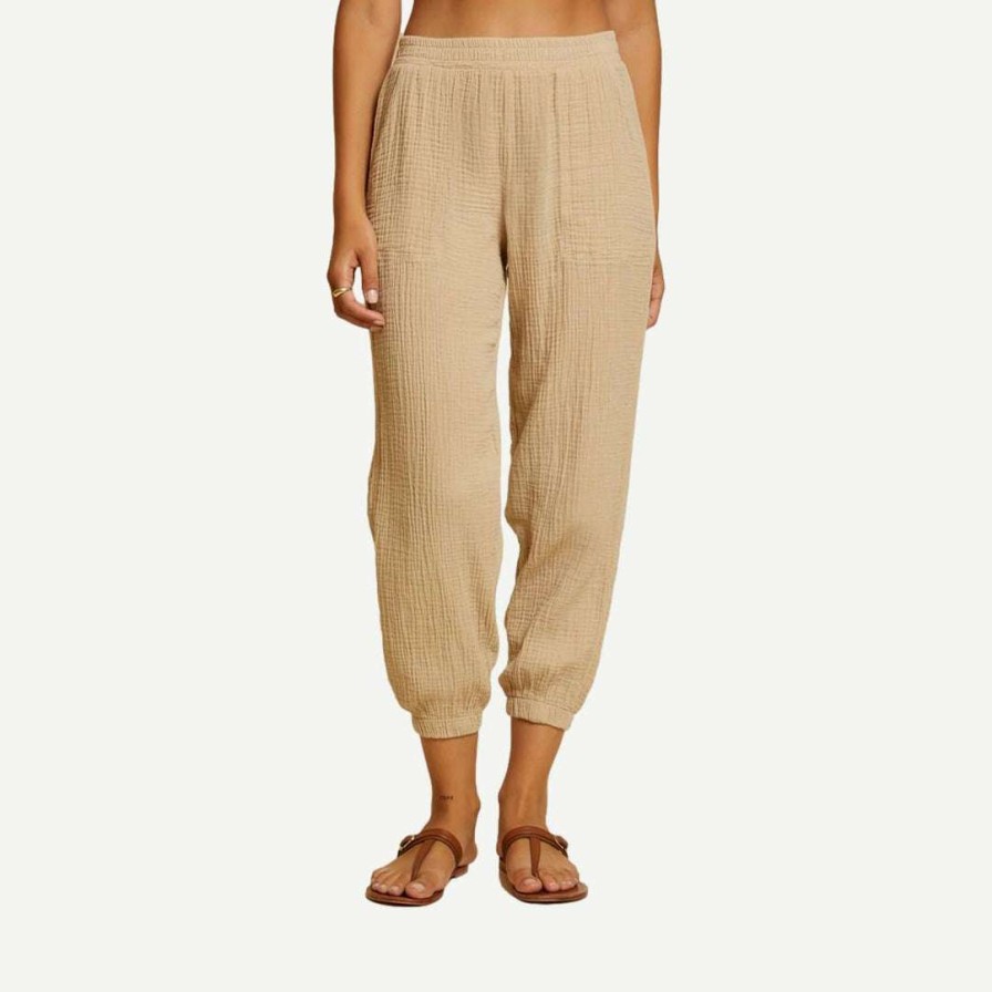 Womens * | Nation Ltd Womens Cairo Gauze Lounge Pant Almond Milk