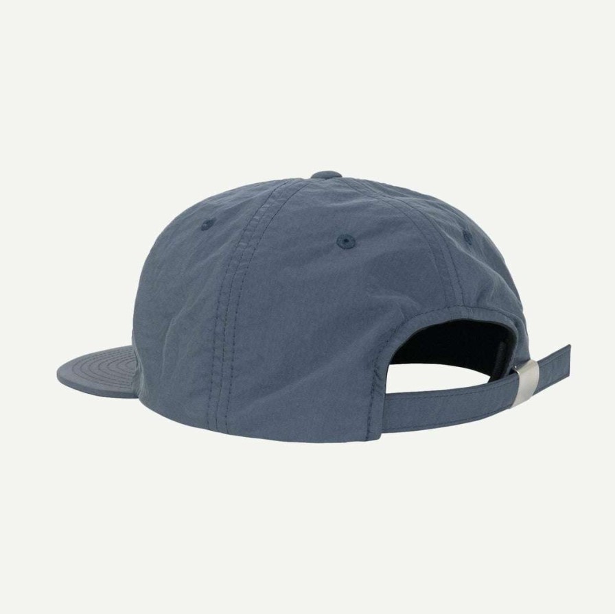 Mens * | Stussy Peached Nylon Basic Strapback Steel Blue Mens