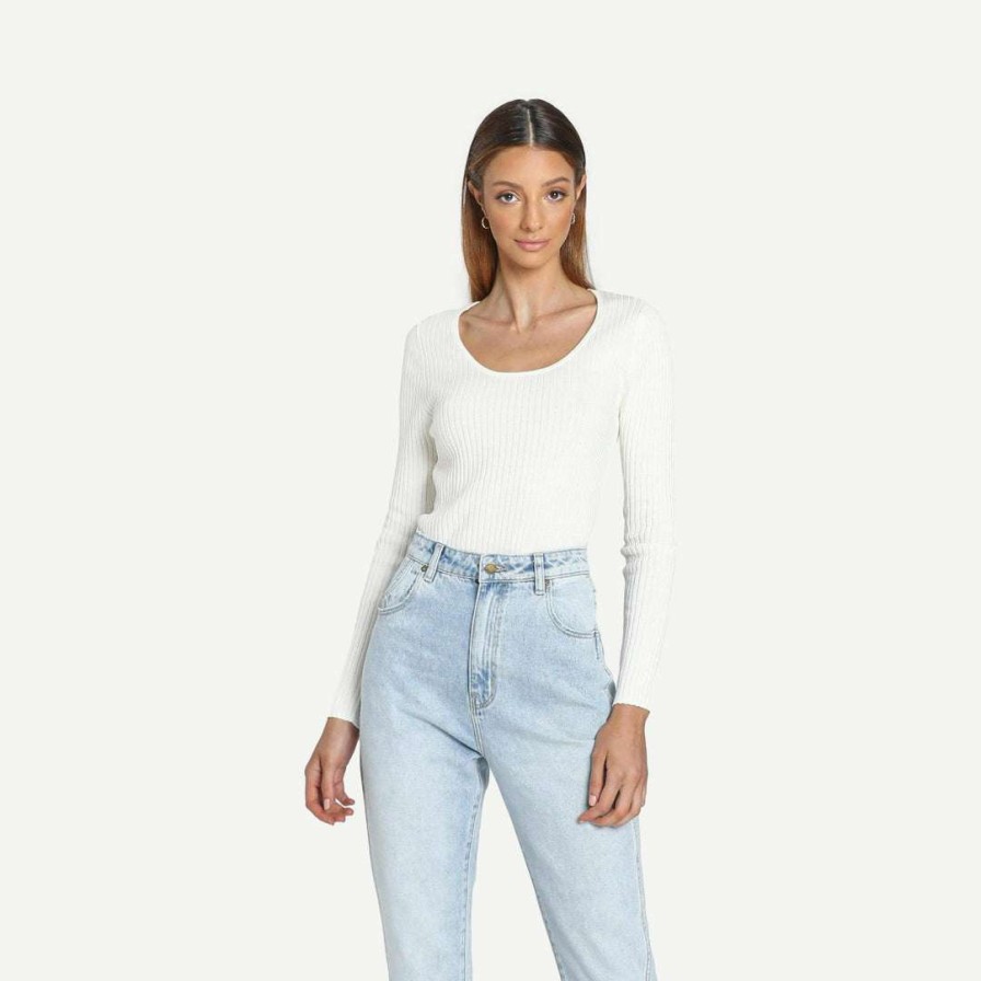 Womens * | Rolla'S Jeans Classic Rib Sweater Off White