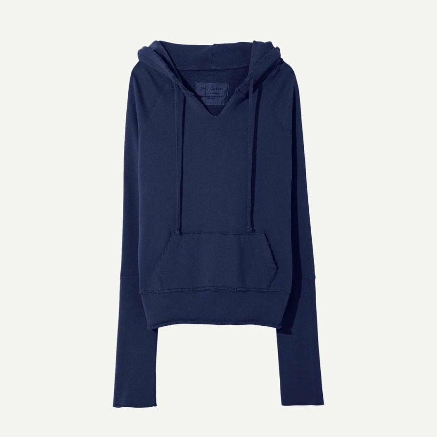 Womens * | Nili Lotan Womens Janie Hoodie Marine Blue