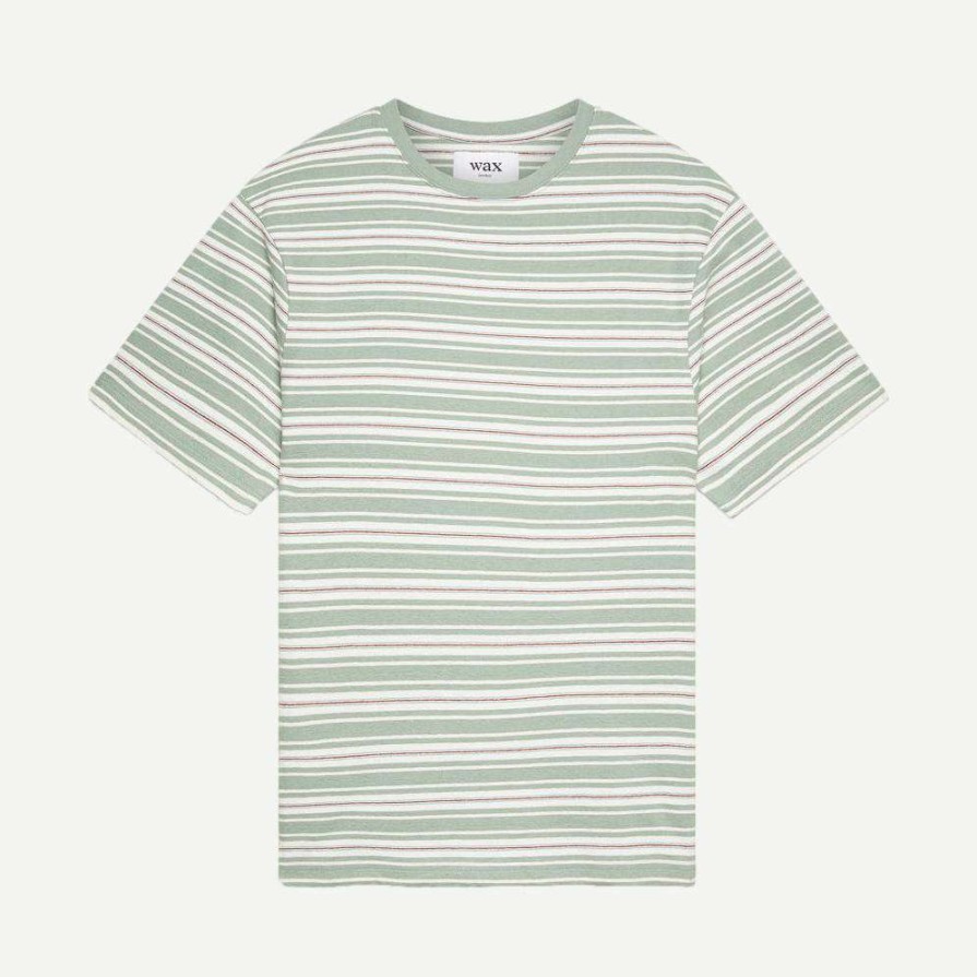 Tees * | Wax London Dean Tee Trail Stripe Light Green