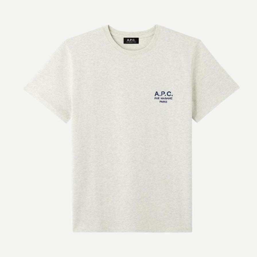 Tees * | A.P.C. T-Shirt Raymond Heathered Ecru Mens