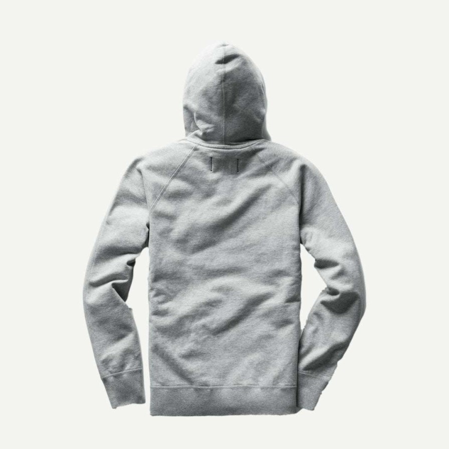 Mens * | Reigning Champ Knit Mid Weight Terry Full Zip Hoodie In Heather Grey Mens