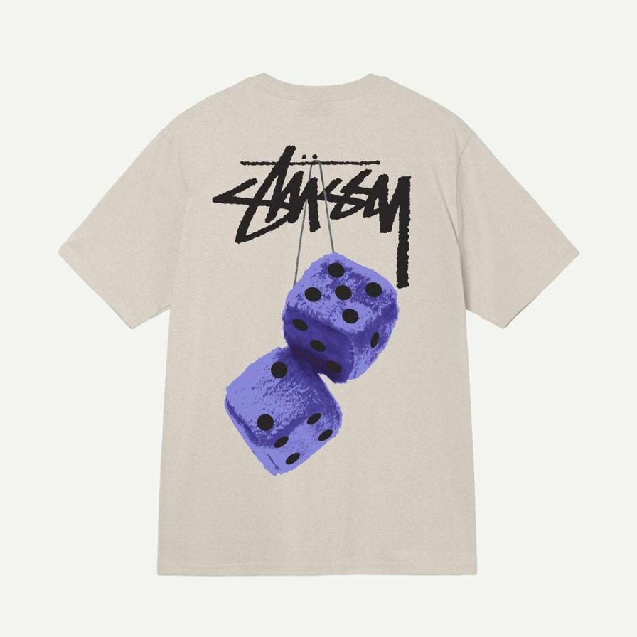 Tees * | Stussy Mens Fuzzy Dice Tee Smoke