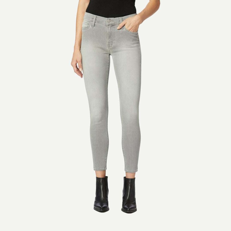 Womens * | Hudson Womens Nico Mid Rise Super Skinny Ankle In Silver Fields