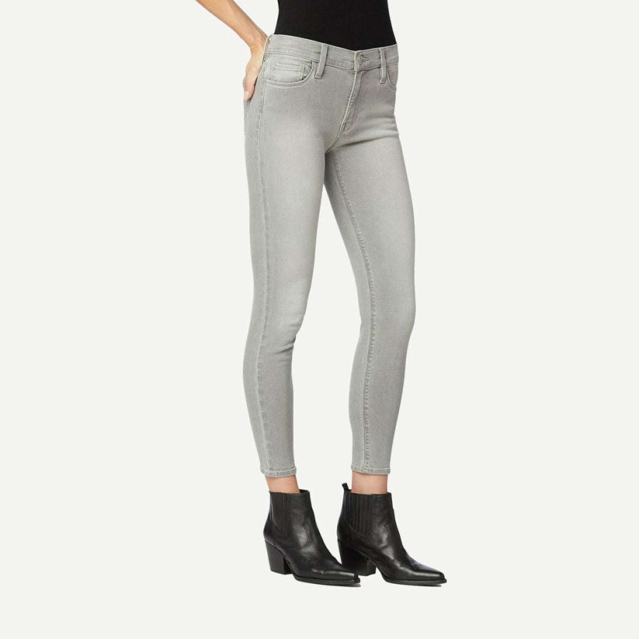 Womens * | Hudson Womens Nico Mid Rise Super Skinny Ankle In Silver Fields