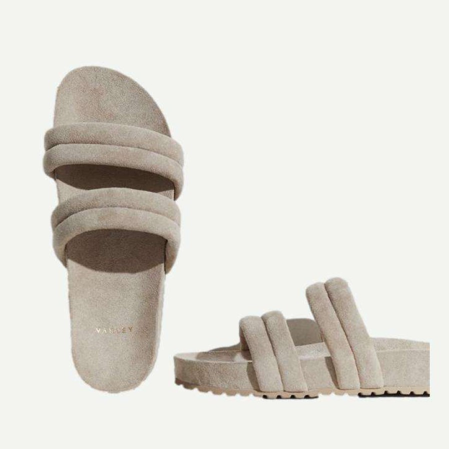 Womens * | Varley Womens Giles Quilted Slides Mink Stone