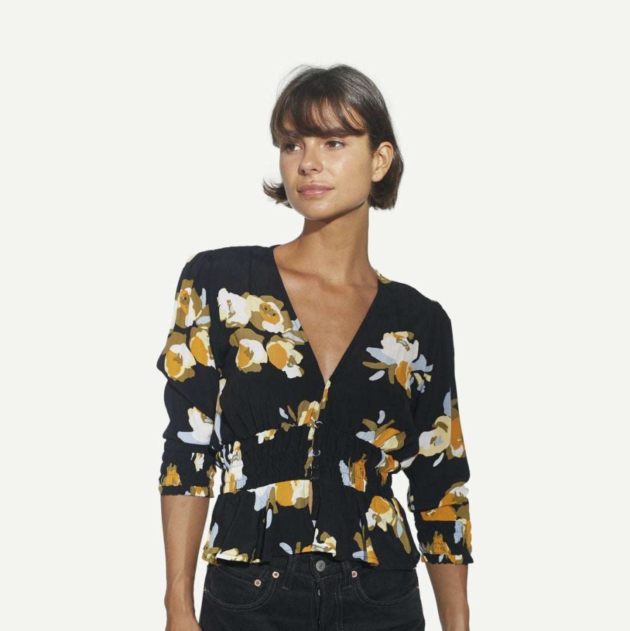 Womens * | Rue Stiic Maren Blouse In Marigold Floral Womens