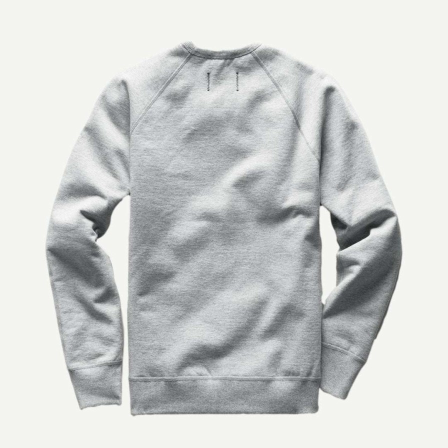 Mens * | Reigning Champ Knit Mid Weight Terry Long Sleeve Crew Neck In Heather Grey