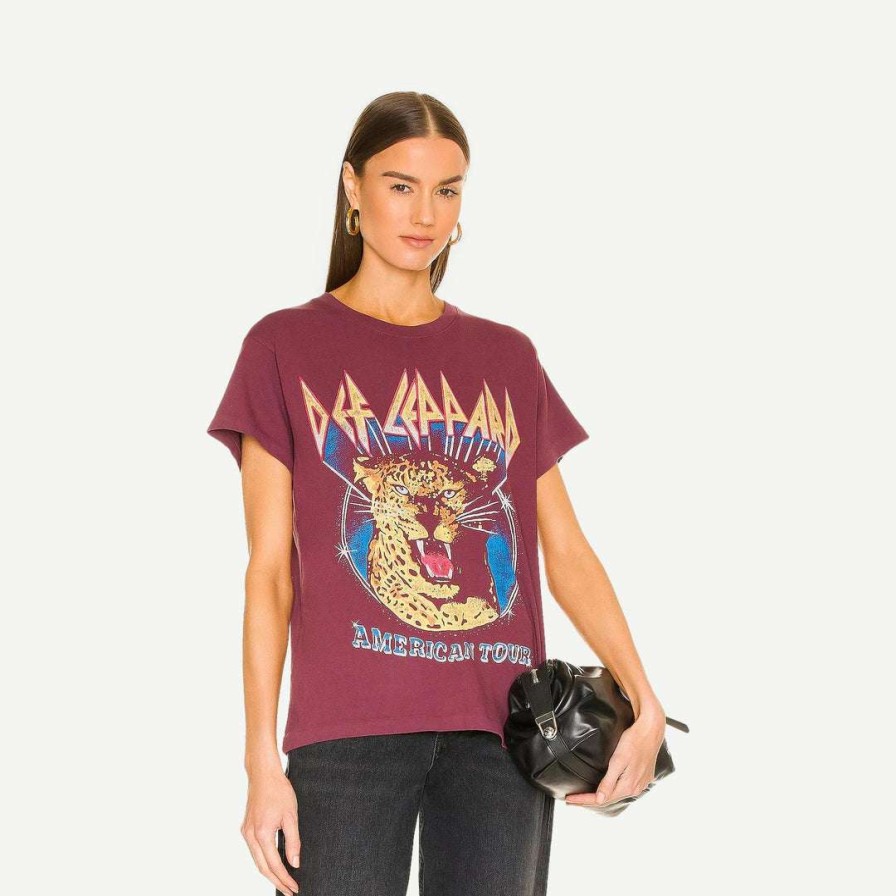 Tee & Tanks * | Daydreamer Womens Def Leppard American Tour Tee