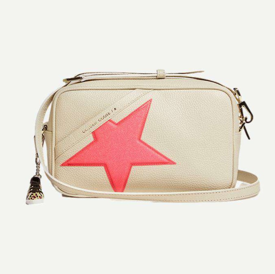 Womens * | Golden Goose Womens Star Bag Hammered Leather Body Glitter Patch Star