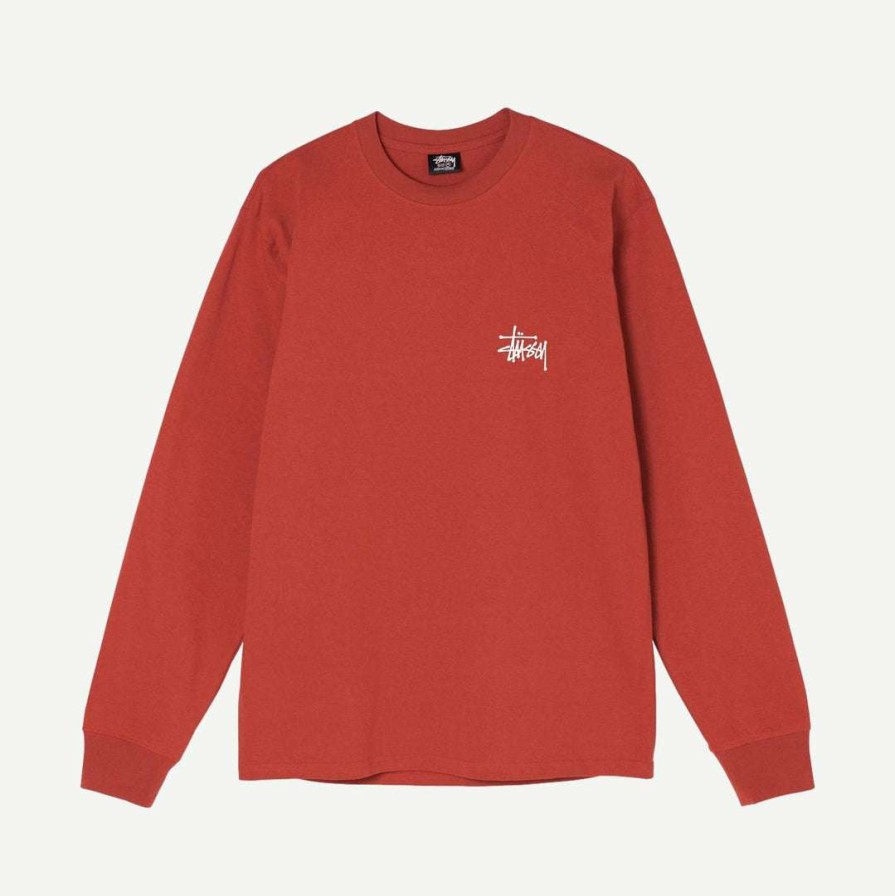 Tees * | Basic Stussy L/S Tee Brick Mens