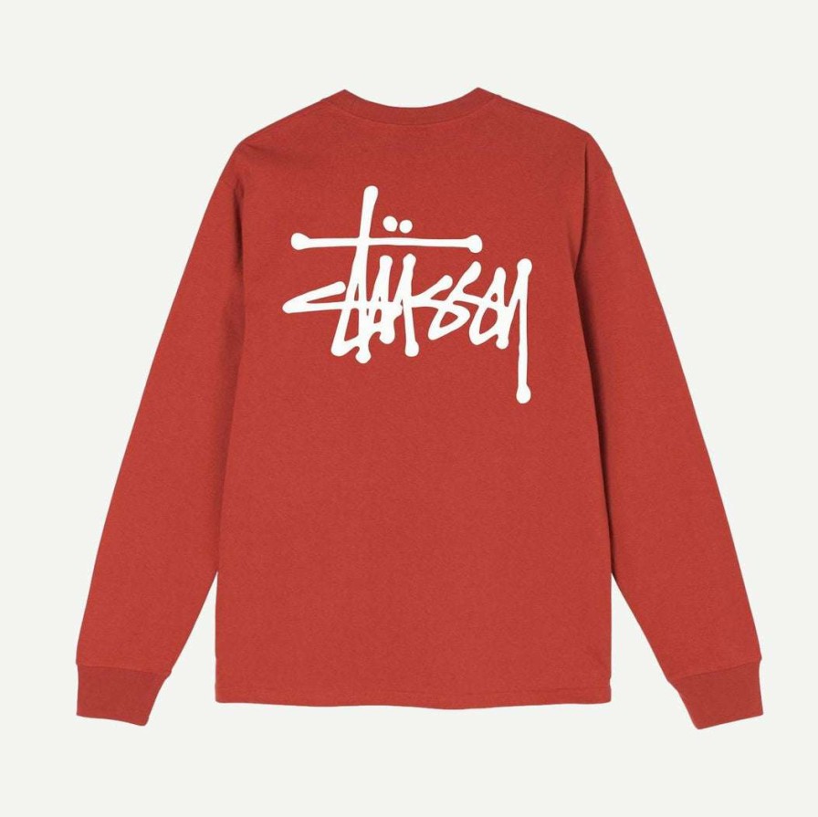 Tees * | Basic Stussy L/S Tee Brick Mens