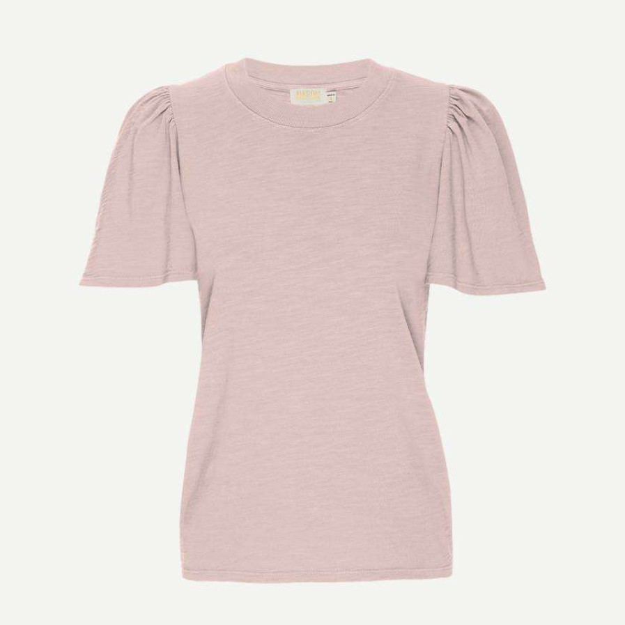 Tee & Tanks * | Nation Ltd Womens Savanna Flutter Sleeve Mock Neck Pink Millennial