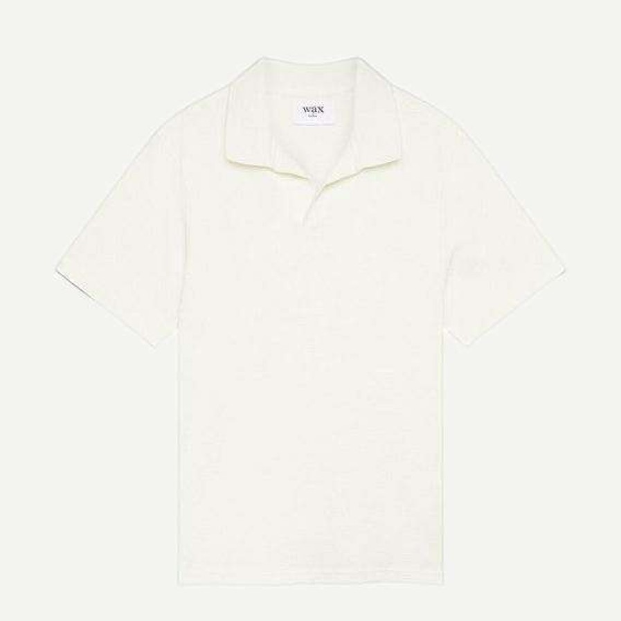 Tees * | Wax London Mens Grande Polo Pique Cotton Ecru