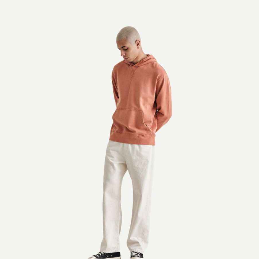 Mens * | Wax London Mens Buxton Hoodie Heavy Organic Cotton Rust