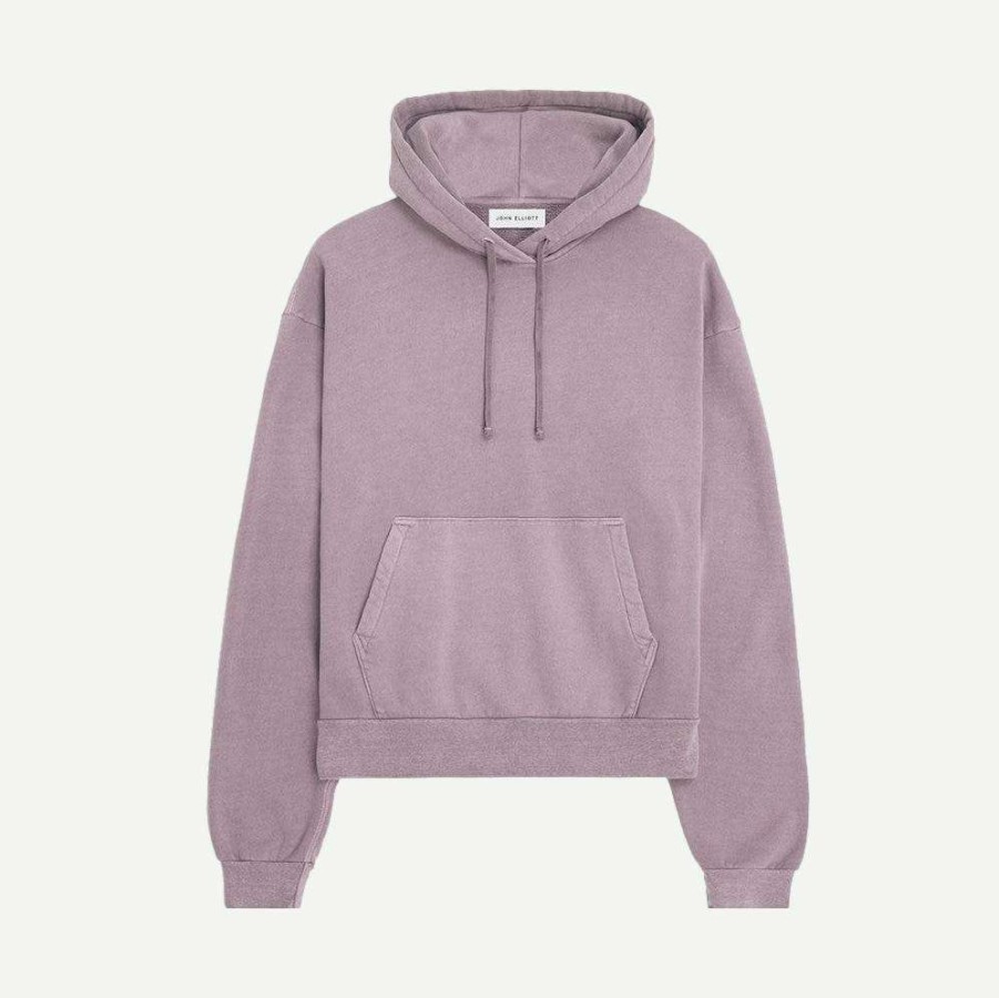 Mens * | John Elliott Mens Interval Hoodie Washed Bordeaux