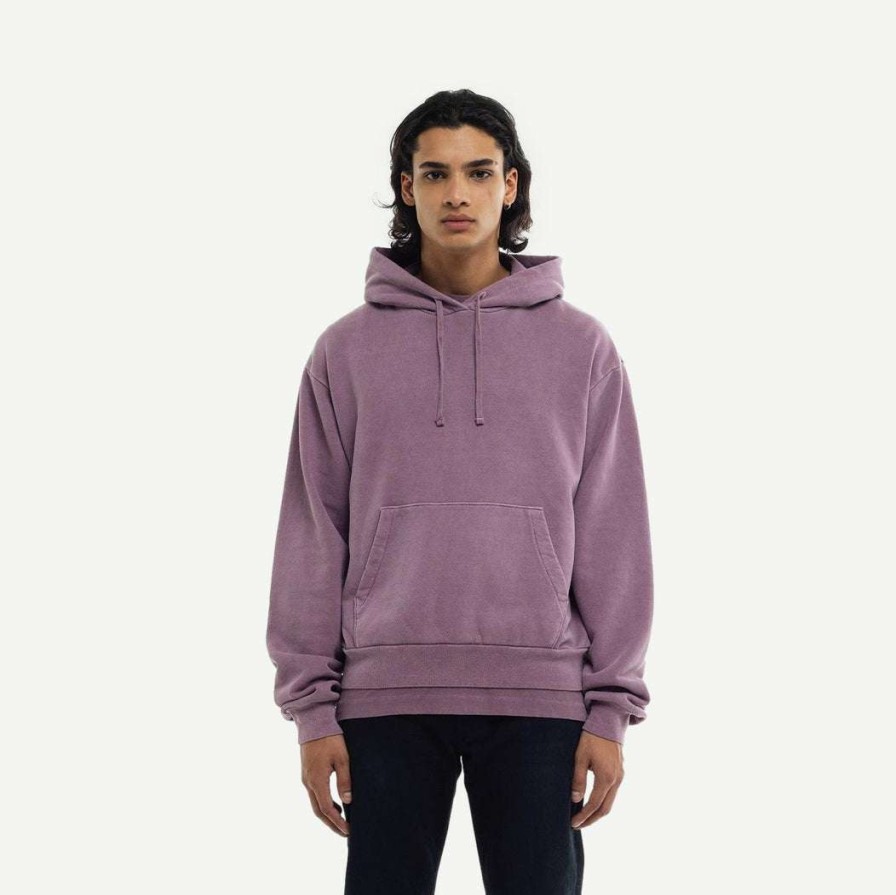 Mens * | John Elliott Mens Interval Hoodie Washed Bordeaux