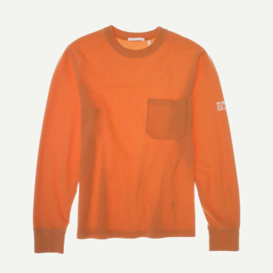 Tees * | Helmut Lang Waffle Long Sleeve Tee Military Mens