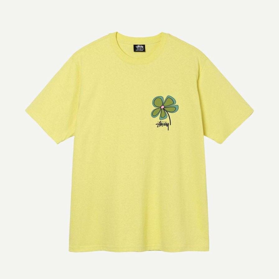 Tees * | Stussy Mens Flower Tee Yellow