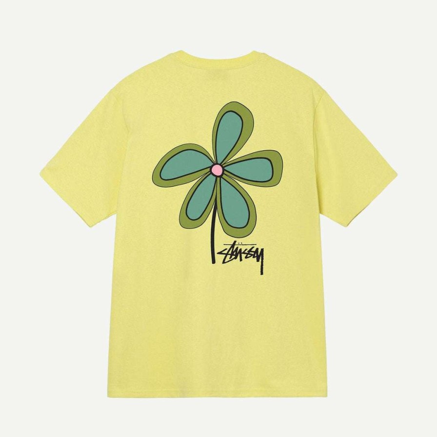 Tees * | Stussy Mens Flower Tee Yellow