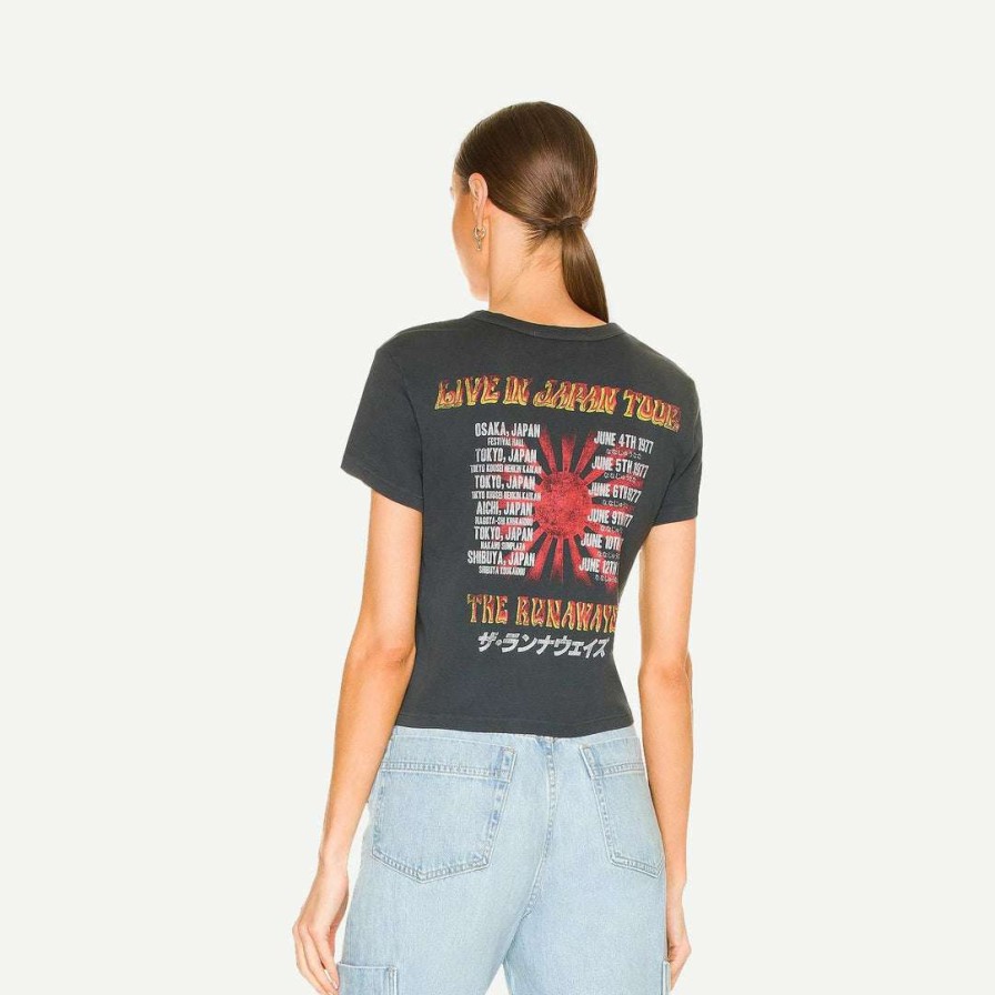 Tee & Tanks * | Daydreamer Womens Joan Jett Cherry Bomb Shrunken Tee