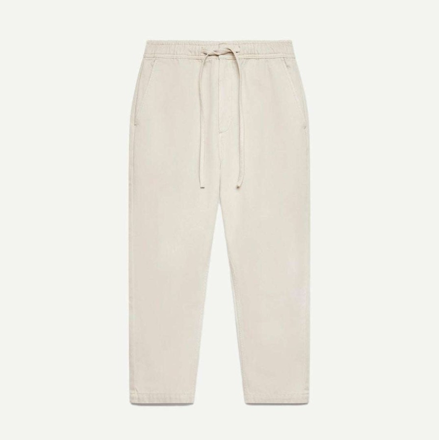 Mens * | Wax London Mens Kurt Trouser Organic Cotton Twill Stone