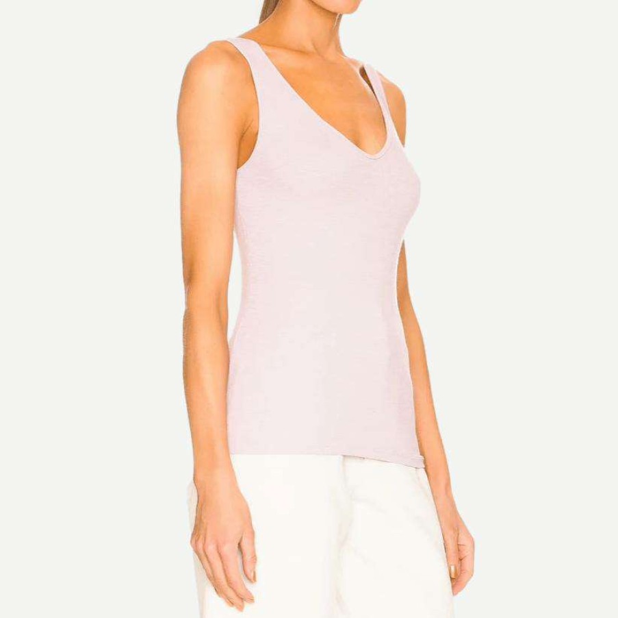 Tee & Tanks * | Enza Costa Textured Knit Racer Tank Heather Womens