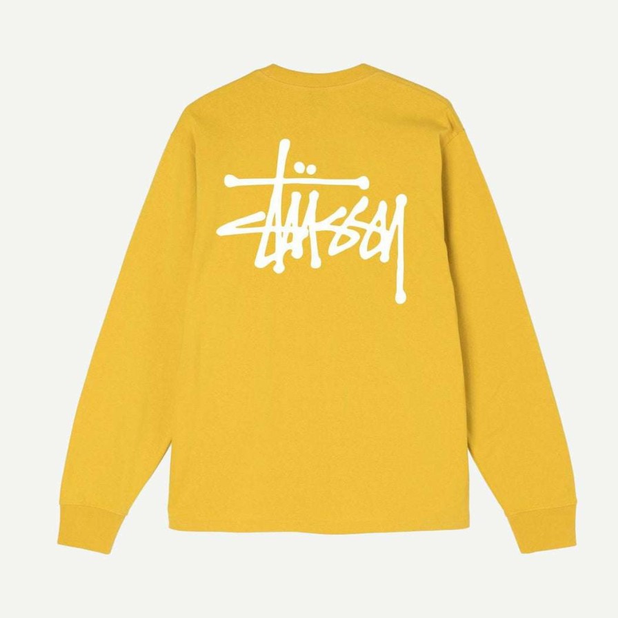 Tees * | Mens Basic Stussy L/S Tee Honey